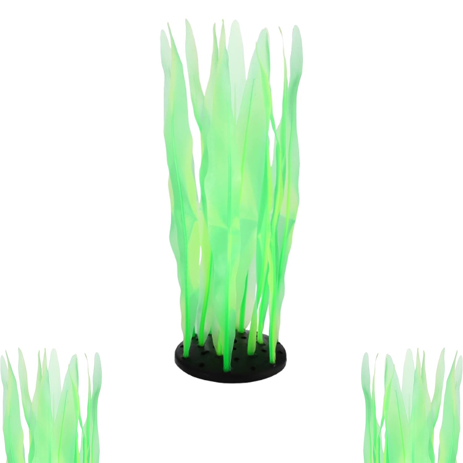 Plantas Artificiales Decorativas para Acuario, Silicona Coral Artificial, Plantas Peceras y Acuarios Realista, Coral Decoración para Acuario, Plantas para Pecera Pequeña -Efecto Fluorescente (Verde)