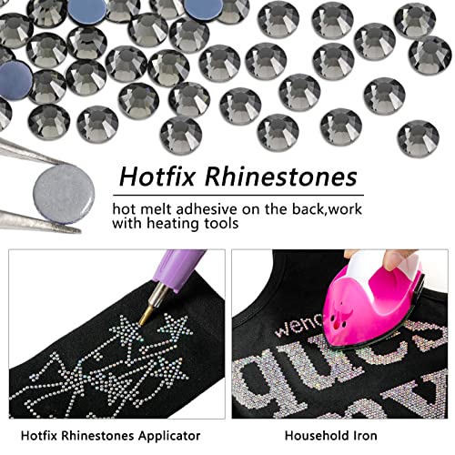 Beadsland Hotfix Rhinestones, 2880pcs Flatback Crystal Rhinestones for Crafts Clothes DIY Decoration Black Diamond, SS6, 1.9-2.1mm - Image 4