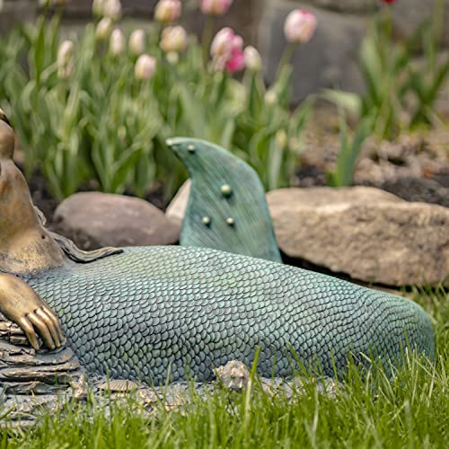 Estatua de sirena de cemento con base de magnesio para uso interior y exterior miniatura 6
