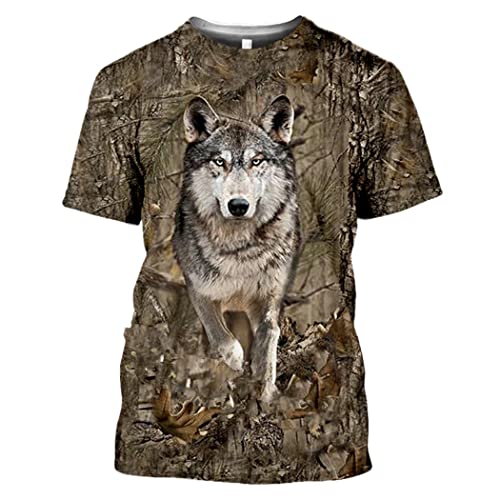 T-shirt Mn4 manches courtes anti-déformation, vêtement d'été camo 1 animal 3D pour homme femme