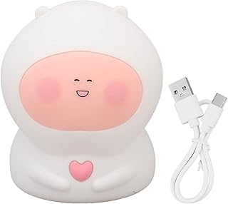 USB Fat Peach Night Nursery Lamp Tap Lamp with Timing Function Intelligent Colorful Silicone Tap Lamp for Teen Girls Bedroom Kids Room