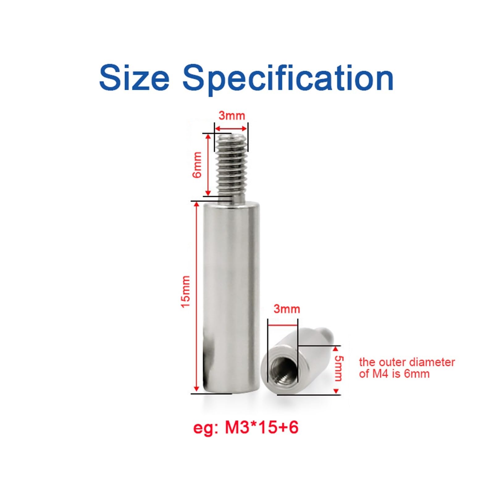 M2.5 m3 m4 m5 in acciaio inox esagono perno femmina distanziatore lungo dado esagonale stallo