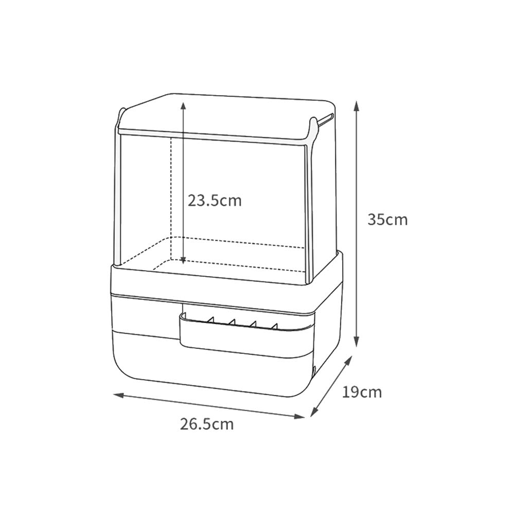 Beau Organisateur De Maquillage Présentoir Cosmétique Vanity De Grande Capacité pour Tous Les Types De Vernis à Ongles, Rouge à Lèvres, Fond De Teint, Mascara Hermétique, White