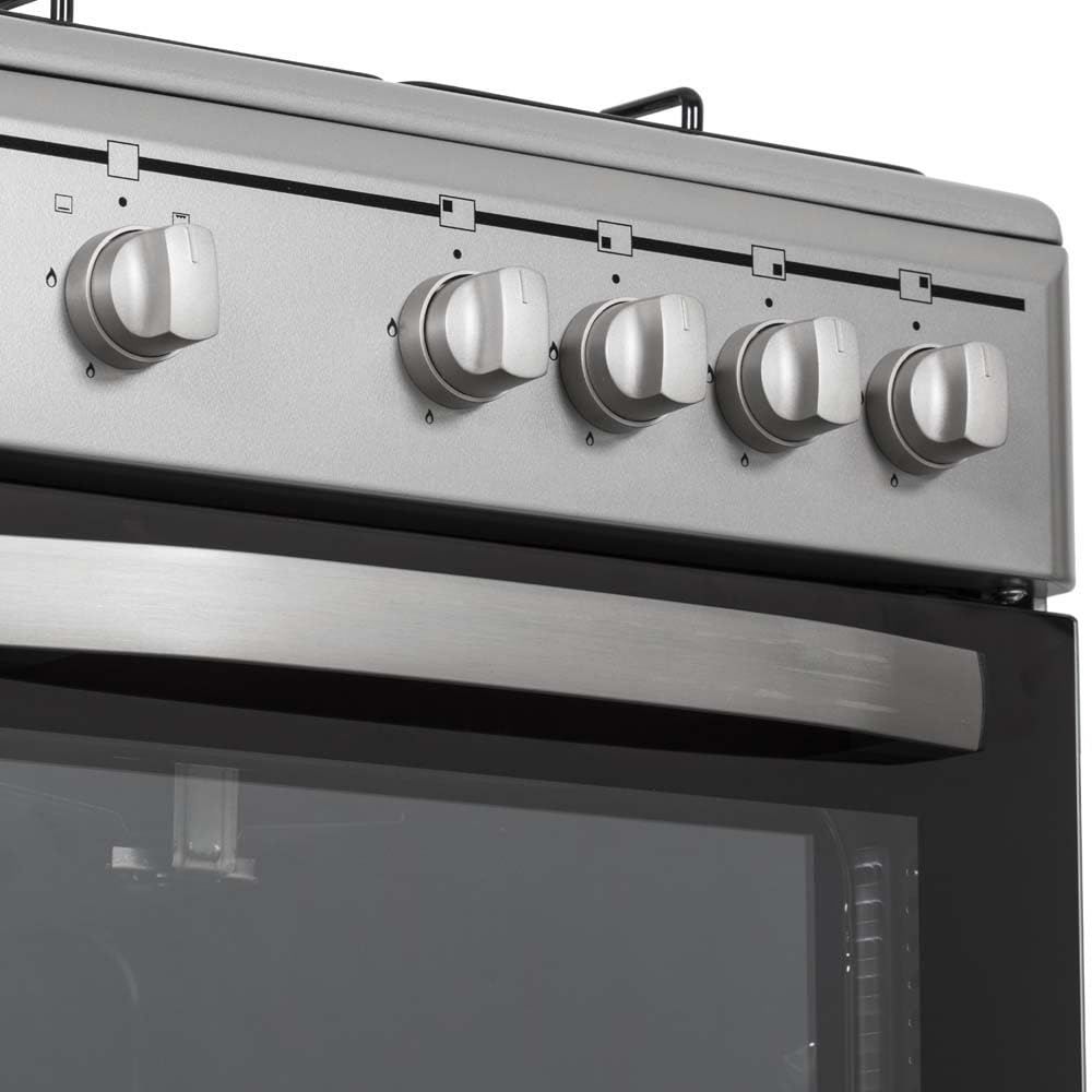Svan Kuchenka butanowa z piekarnikiem 55 litrów Inox SKG4500X - 4 strefy gotowania, piekarnik z grillem, zestaw do konwersji gazu naturalnego, wykończenie ze stali nierdzewnej