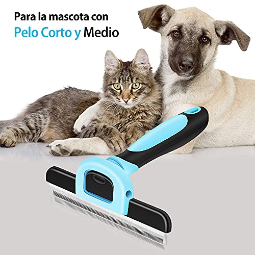 VersionTECH. Cepillo para Perros y Gatos, Peine Rascador Quitapelos para Mascotas para Limpiar Mascotas Medianas Y Grandes, Reduce Eficazmente La Caida de Pelo hasta 90%