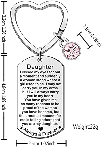 JETTOP Daughter Gifts from Mum Daughter Keyring Gifts for Daughter Birthday Christmas Graduation Presents