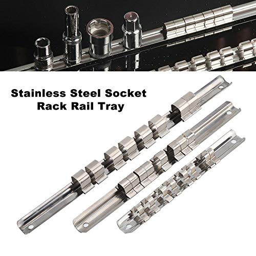 Qcwwy Socket Storage Rack with 8 Clips, Durable Stainless Steel, Wall Mountable, Ideal for Garage and Workshop Use - Image 4