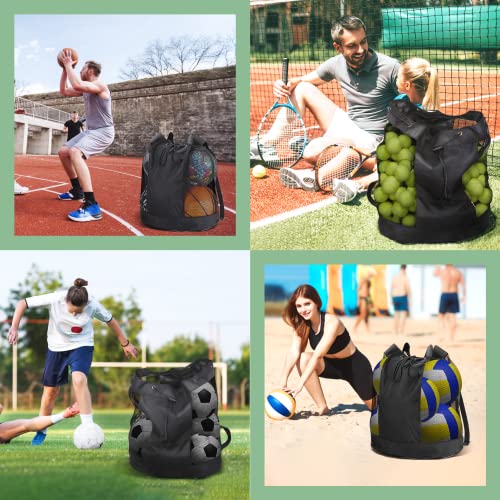 Brynnl Extra Ball Bag,Large Mesh Equipment Bag Black, Soccer Ball Bag With Adjustable Shoulder Strap,600D Oxford Cloth Mesh Sports Bag For Holding Soccer/Football/Volleyball thumb #6