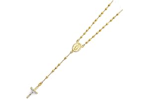 14k Yellow Gold Rosary Necklace - 18 inches