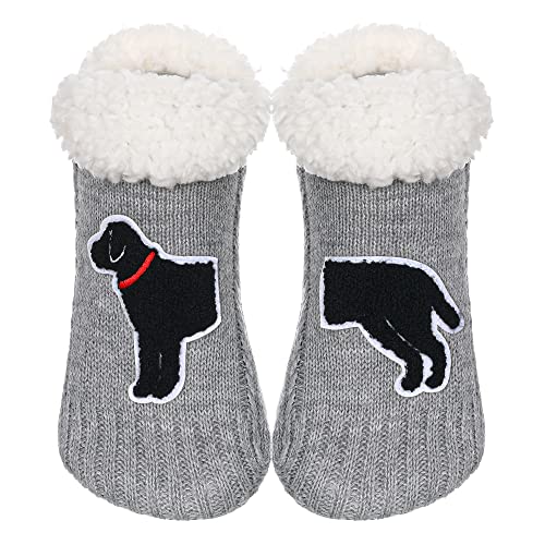 Image of ZYZX Cute Dog Slipper Socks for Women with Grips,Fuzzy Socks Indoor