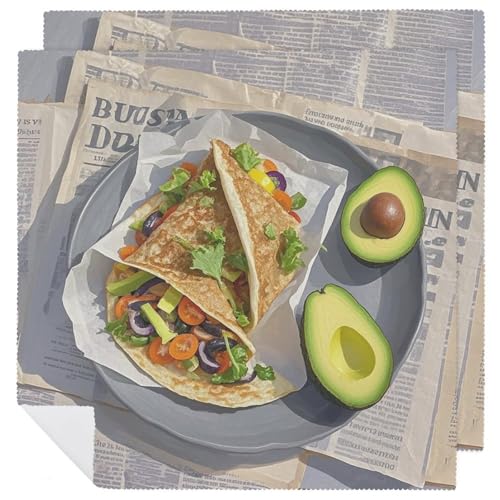 Stoffservietten, Dinnerservietten, Gemüse, Pfannkuchen, elegante Servietten, Set mit 2 Stück, Küchenservietten, wiederverwendbare Servietten, Tischdekoration für Hochzeit, Party, Restaurant, den