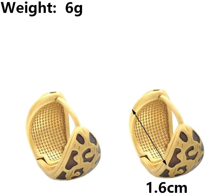 Leopard Hoop Earrings for Women Chunky Cheetah Print Huggie Earring Vintage Gold Statement Drop Earrings Personalized Jewelry Accessories Gifts image 3