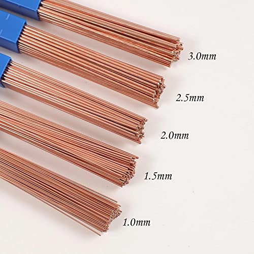 GatherTOOL 5Pcs/Set Dia 1/1.5/2/2.5/3mm Brass Welding Rod 50cm Phosphorus Copper Electrode Welding Wire Soldering Rod Bronze No Need Solder Powder (Size : 2.5mm, Color : 5pcs)