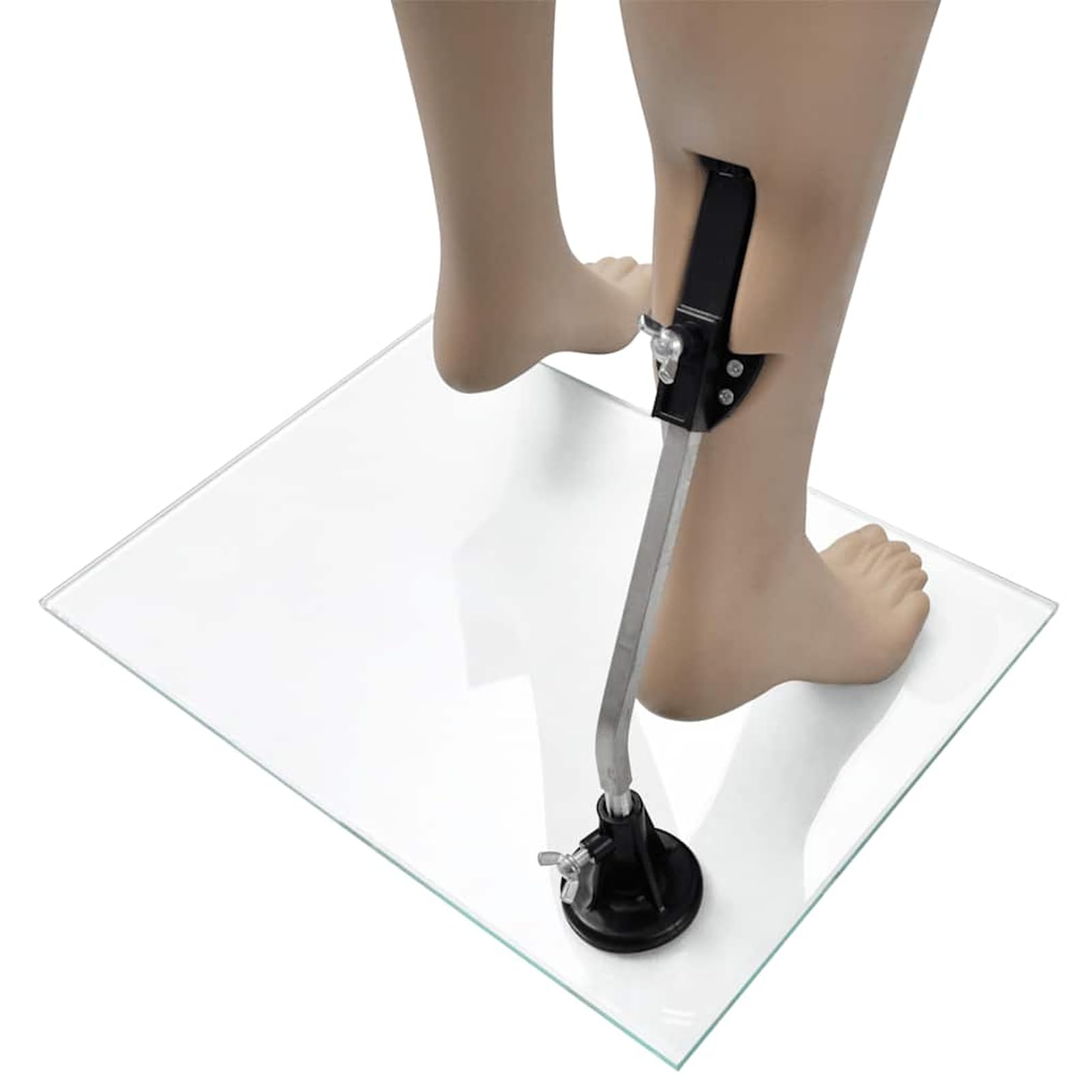 Homgoday Schaufensterpuppe Frau ohne Kopf, weibliches Mannequin aus PP, beige, Konfektionsgröße 36-38, 161 cm, Schulterbreite 40 cm, mit Glas-Bodenplatte und Aluminium-Standfuß, für Mode- und Bekleidu