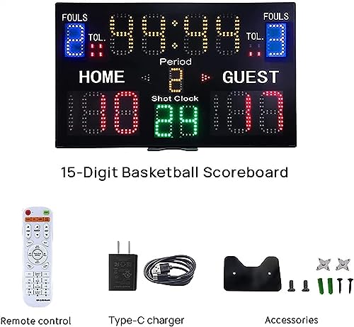 Marcador electrónico deportivo LED para baloncesto 55x38x7 cm miniatura 4
