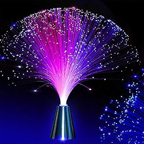 zuoshini Fibre Optic Light, Color Changing LED Fiber Optic Lamp Battery-Operated Beautiful Romantic Fiber Optic Fountain Night Light Novelty Nightlight for Diningroom Bedroom Kitchen Garden Cover