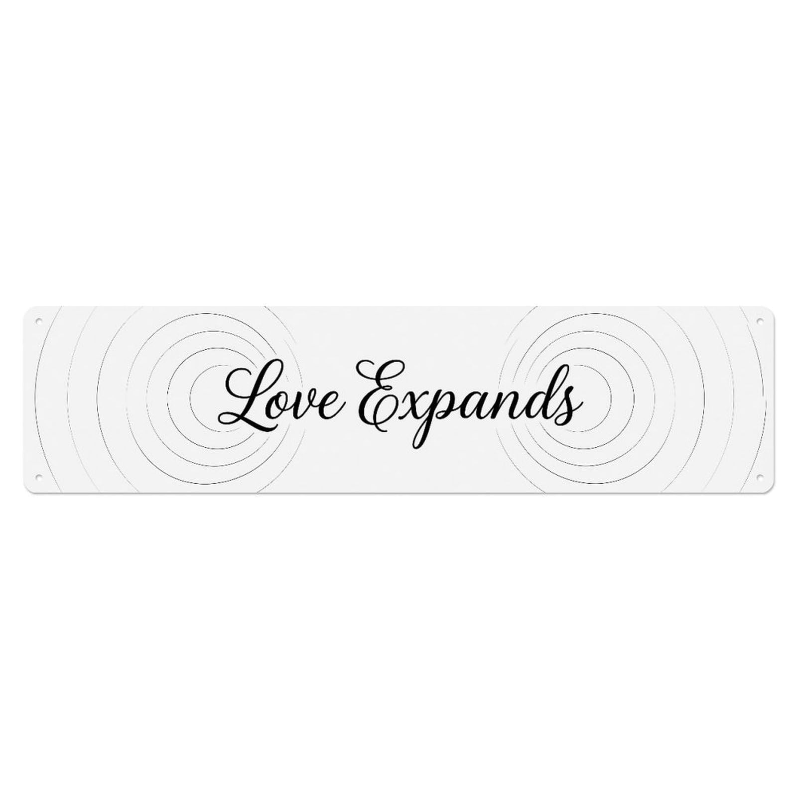 Love Expands Tranquil Retreat Metal Tin Skinny Sign Plaque Wall Decor for Cafe, Club Bar, Office, Home Garden Metal Poster 4x16Inch