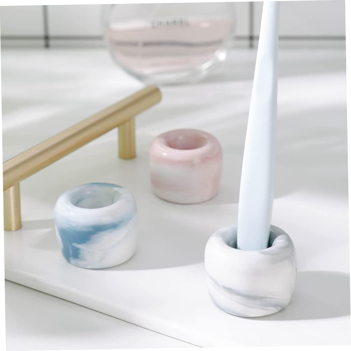 Portacepillos de dientes Caddy, 2 piezas Portacepillos de dientes de cerámica Portacepillos de dientes for niños Portacepillos de dientes de porcelana Portacepillos de dientes moderno Portacepillos de