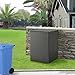 [en.casa] Cobertizo para Contenedor de Basura Simple de 240 L Caseta para Recipientes de Basura con Cierre Magnético Resistente a la Intemperie Acero Polyrattan Gris OSC