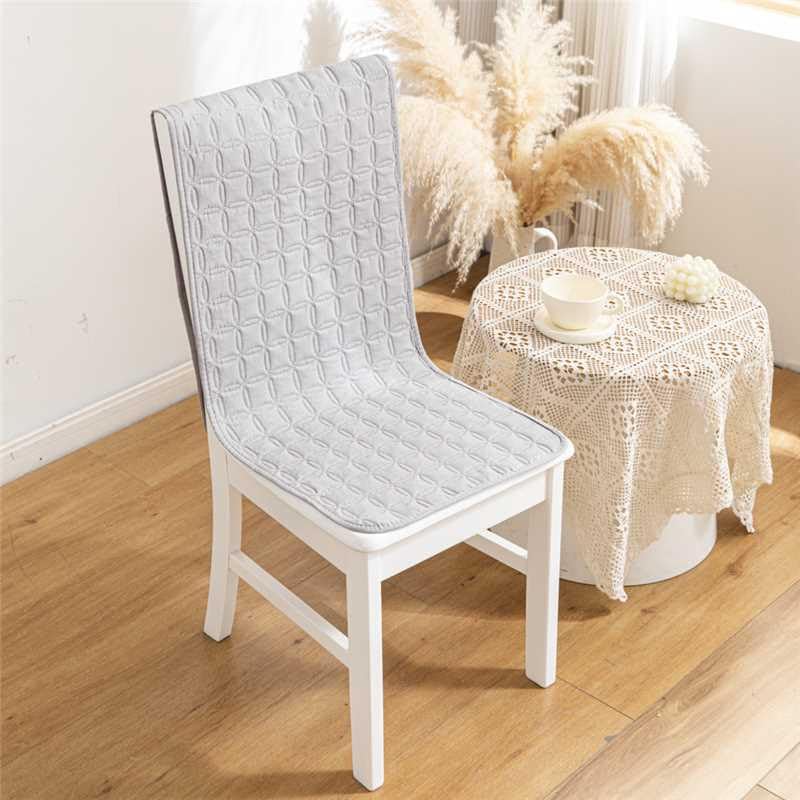 Image of HOMETHREADS Non-Slip Chair Cover-Universal Fit for Kitchen & Dining Chairs-Cushioned Comfort - Stylish Machine Washable Seat Cover-140x40cm (Light Grey, Pack of 1)