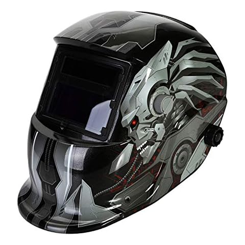 LESOLEIL Welding Mask Auto Darkening- Solar Powered Welding Helmet with 2 Replacement Lens and 2 Adjustable Shade Filter Sensors DIN9-13 for Mig Tig Arc Welding Cover