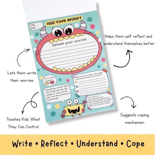 Image of Feed Your Worry A5 Guided Worry Journal for Kids, 40 Pages