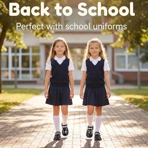 Image of Girls Mary Janes Shoes Toddler Dress Shoe School Uniform Oxford Flats | Elegance Comfort Cute Sweet Functional Sturdy Fit Widen Soft cushioned Non-slip Party Wedding Christmas Easter Gifts