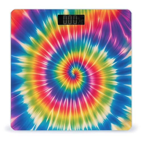 Báscula digital inteligente Tie Dye Rainbow para baño miniatura 1