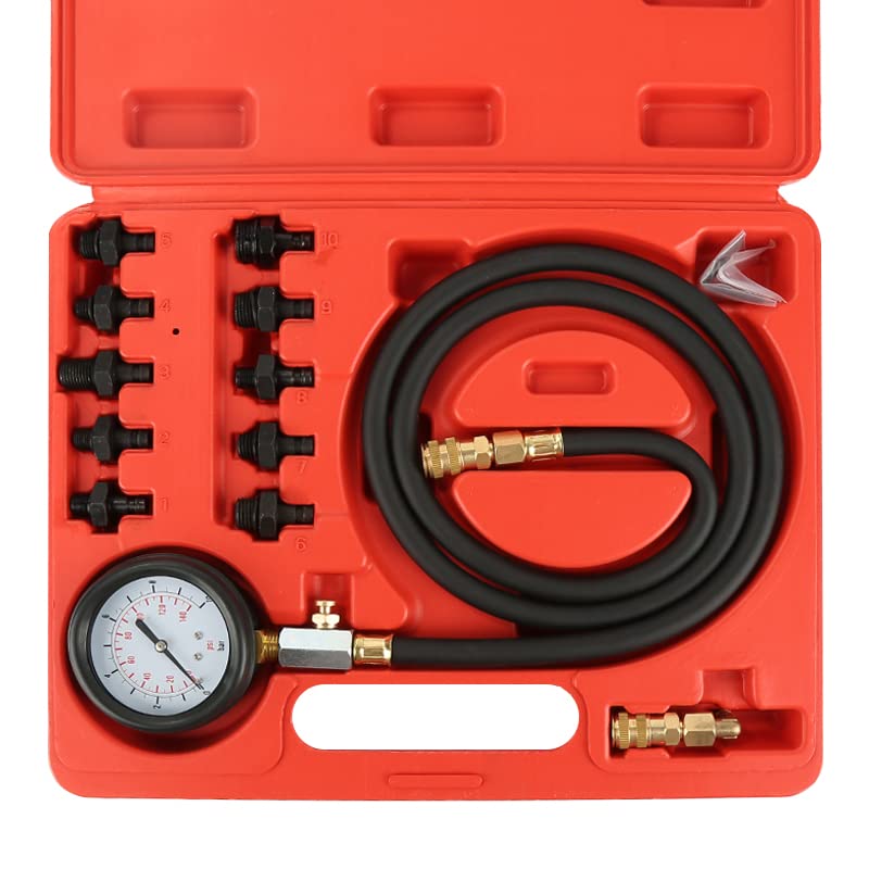Motori Tester di compressione,Automotive Box Tester di candela di accensione,kit di strumenti di manometro per testare moto, auto, motore fuoribordo motosega motoslitta, motore a gas (B)