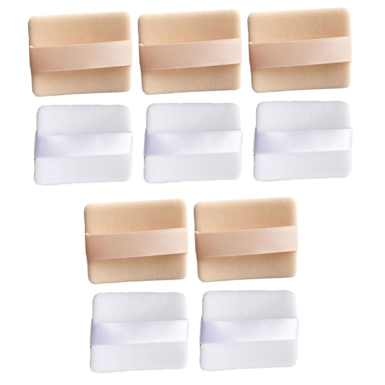SHERCHPRY 10pcs Dual Sided High Density Makeup Versatile Face Body Powder Applicators for Liquid Dry Products for Home Salon Travel Use