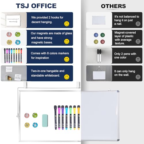 Image of TSJ OFFICE Small White Board - 18 X 14 Inches Silver Framed Dry Erase Board