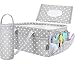 Baby Diaper Caddy Organizer Changing Table Nursery Basket | Premium Cotton Canvas Large Storage Bin | Sweet Carling's Portable Tote Bag For Diapers and More | Shower Registry For Boys and Girls