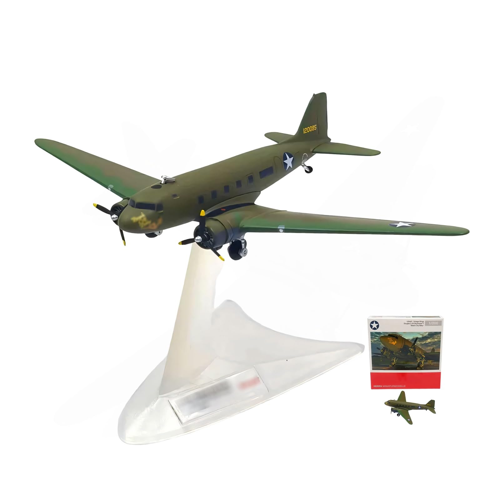 Modello aereo trasporto militare 1:200 C-53 pressofuso ad alta precisione con espositore accurato for collezionisti adulti, perfetto for decorazione domestica, esposizione ufficio, regali