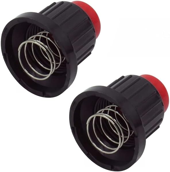 Interruttore di accensione a impulso per stufa a gas da esterno con tappo rosso sostituibile e meccanismo a molla, set da 2 pezzi compatibile con riscaldatori esterni, ricambio per giardino, cortile o - 1