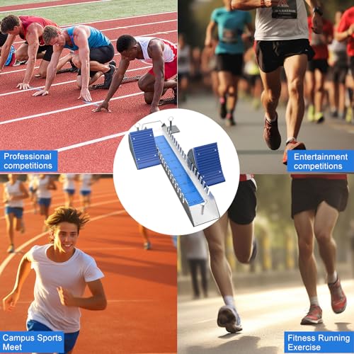 Supvision Startblock Bahn Feld Multifunktionsbahn Startblöcke für Sprinten 6 Winkel verstellbare Pedale Aluminium Laufblöcke für Leichtathletik Kunststoff Startbahn Aschenbahn