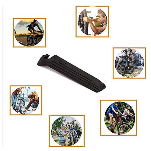 BIKE LEVAGOMME SET OF 3 PIECES WHEEL LEVERS TOOLS FOR TRANSMISSION TYRES BIKE LEVER PLASTIC COVER, Black, 11 cm - Image 4