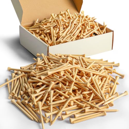 FINGER TEN Golf Tees Wood Bulk (Natural 250 Count(2 3/4 Inch))