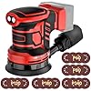 5-Inch Random Orbital Sander, Cordless Sanding Machine Compatible with Milwaukee 20V Battery(NO Battery), Brushless Electric Sander with Dust Collector (Dark Red)