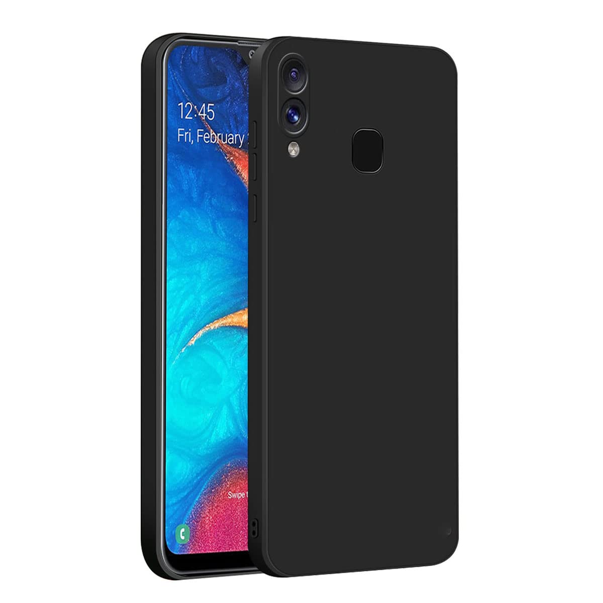 LIRAMARK Silicone Soft Back Cover Case for Samsung Galaxy A20 / A30 / M10s (Black)
