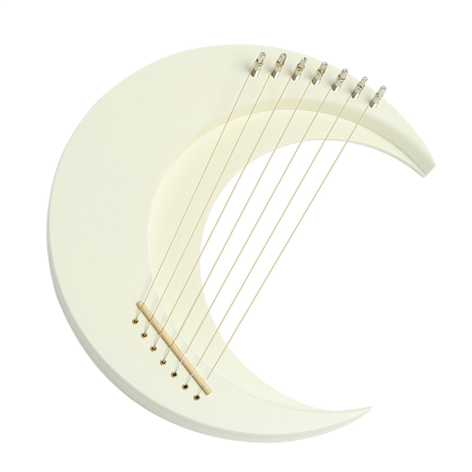 Saitenleierharfe, Harfensaiteninstrument - Mond-Lyra-Harfe aus, 7 Saiten | Lyra-Klavier - Tragbares Musikinstrument, Harfeninstrument mit Stimmschlüssel für Kinder und Anfänger