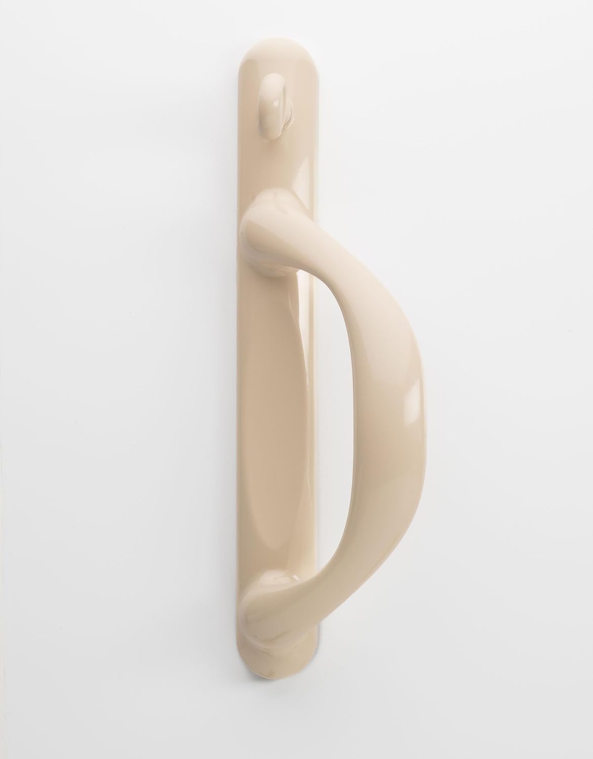 Fasco Sliding Patio Door Handle for Vinyl Glass Door - Complete KIT - White - or - Almond - Pat.# US6672632 (Almond, Left)
