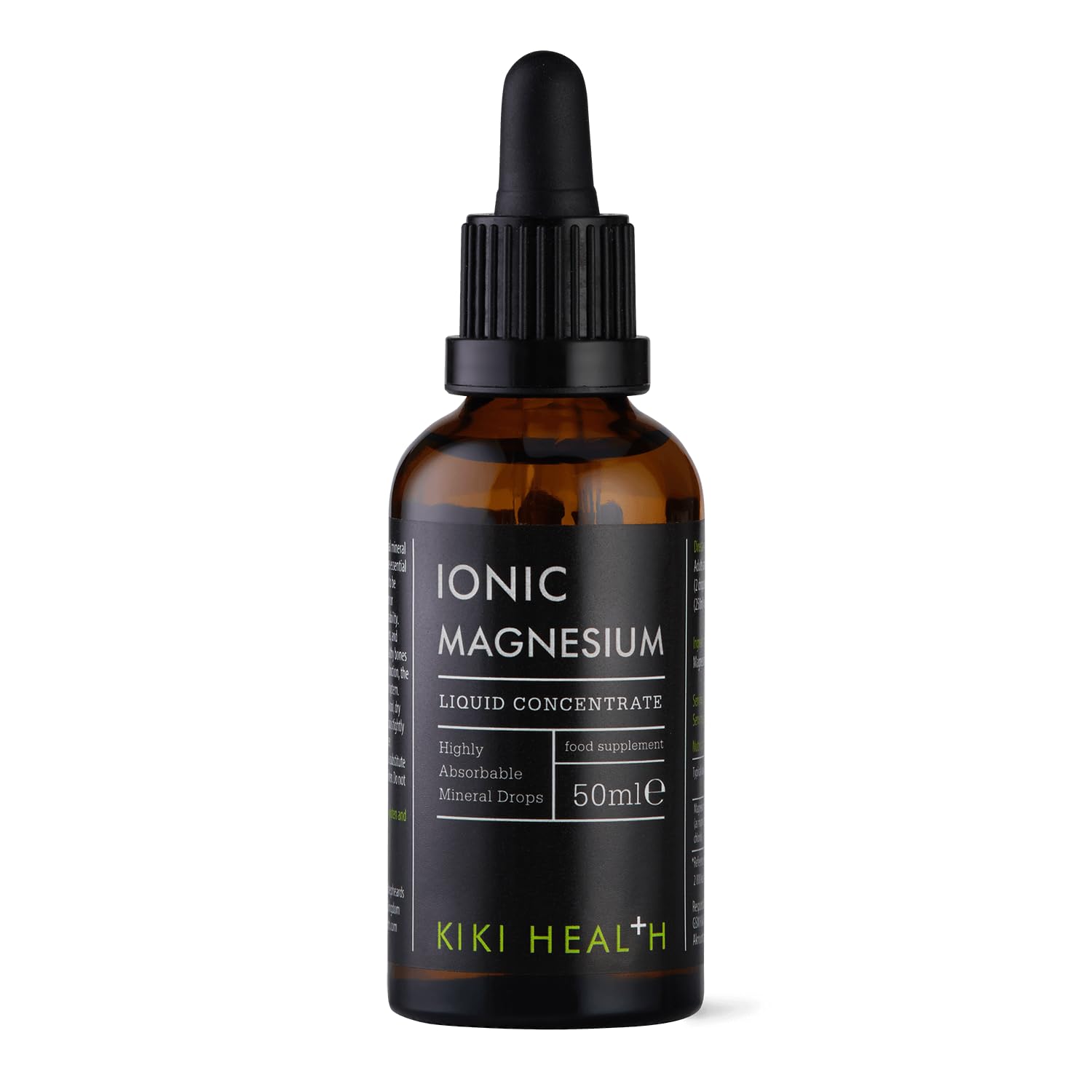 KIKI Health Ionic Magnesium Liquid Concentrate | 120mg/serving, Providing 32% RI | Promotes Bowel, Sleep Energy, Muscle Relaxation & Normal Body Functions | Liquid Drops Supplement - 50 ml