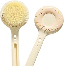 Long Handle Bath Brush for Shower | Back Scrubber with Soft Bristles for Body Exfoliation & Massage | Donut Design Body Brush for Wet & Dry Use, Exfoliating Bath Brush for Shower (Soft Bath Brush(multi color))