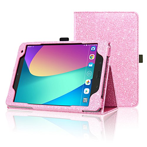 ACdream Case Fits ASUS ZenPad Z8s Case, Premium PU Folio Leather Tablet Case for ASUS ZenPad Z8s (2017 Version) with Auto Wake Sleep Feature, Light Pink Star of Paris