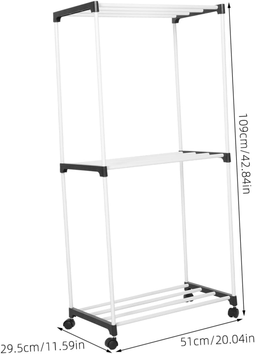 Portable Clothes Drying Rack with Wheels Heavy-Duty Airer for Towels and Small Items Space-Saving Design for Balconies and Bathrooms