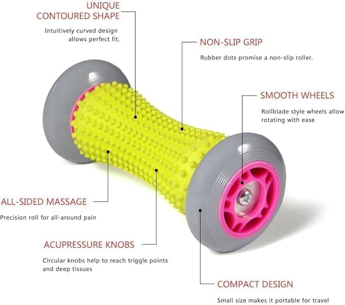 cartxomy Foot/Hand Massage Roller with Wheels | Ideal for Physiotherapy, Deep Tissue Massage, Trigger Point Therapy, Muscle Knots | Acupressure Knobs & Pain Relief 4