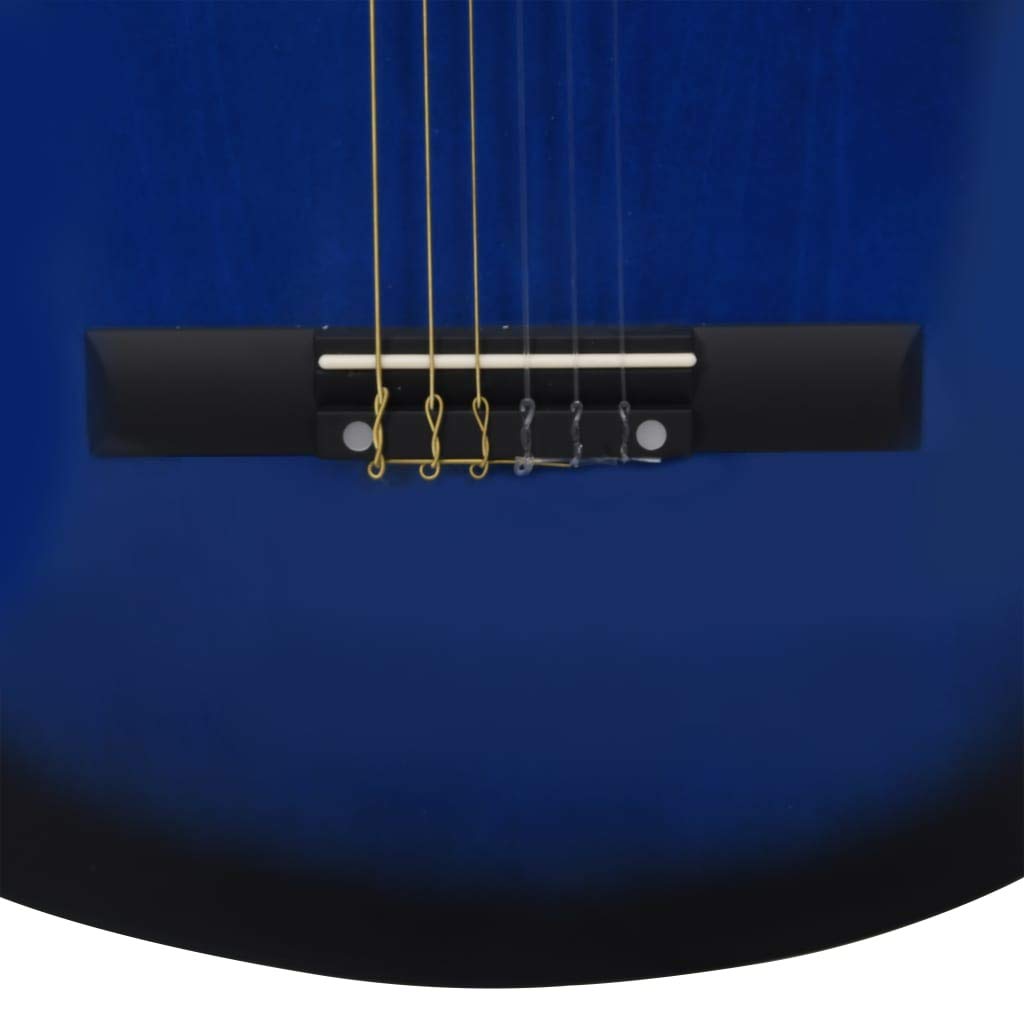 Akustik Guitar Konzertgitarre Klassikgitarre Klassische Gitarre Classical Series Acoustic Guitar Reisegitarre aus Holz, für Erwachsene Kinder Anfänger, Blau 3/4 36"
