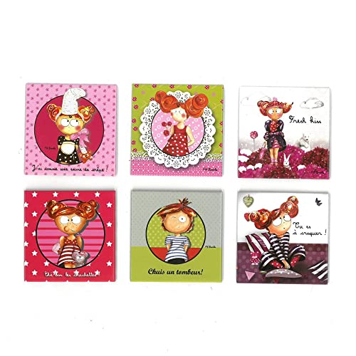 Tabac du Bassigny Lot de 6 Magnets - Fifi Bastille collection Eté