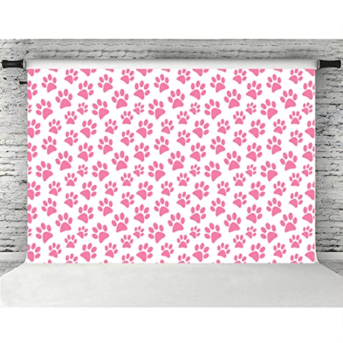 Lofaris Paw Prints Themed Photography Backdrop Kids Birthday Party Supplies Puppy Dog Paw Print Photo Background Newborn Baby Shower Pet Treat Party Decoration Candy Table Photo Booth Studio 5x3ft