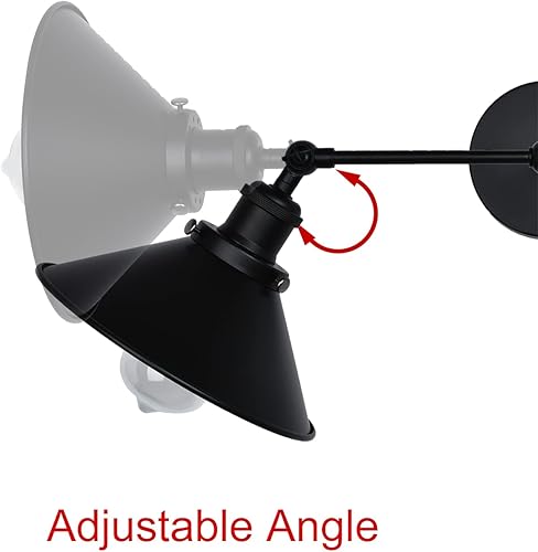 Miniatura 6 de PUUPA 2 luces de tocador de baño, tubo industrial, pantalla de metal negro mate, lámpara de pared de granja